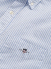 GANT Light Blue Oxford Banker Stripe 100% Cotton Shirt - Image 7 of 9
