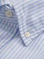 GANT Light Blue Oxford Banker Stripe 100% Cotton Shirt - Image 8 of 9