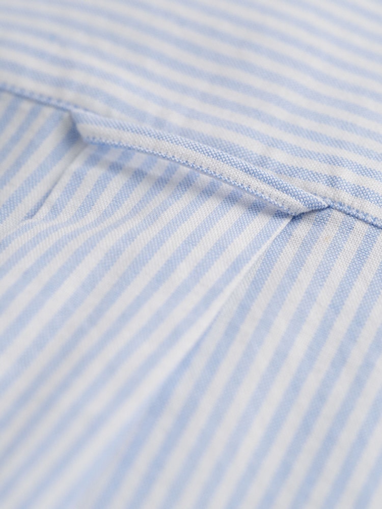 GANT Light Blue Oxford Banker Stripe 100% Cotton Shirt - Image 9 of 9