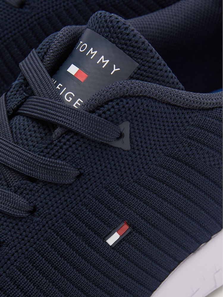 Tommy Hilfiger Blue Corporate Knit Rib Runner Trainers - Image 4 of 4