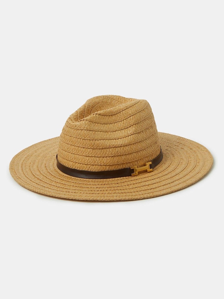 Accessorize Natural Woven Fedora Hat - Image 2 of 3
