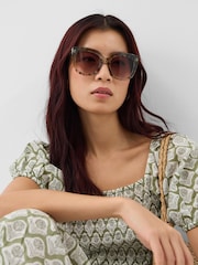 Accessorize Green Acetate Oversized Square Sunglasses - Image 1 of 3