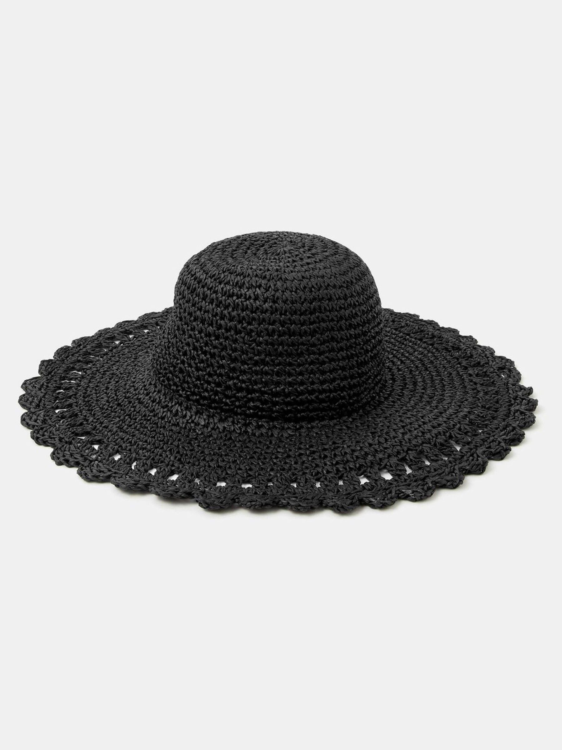 Buy Accessorize Black Crochet Floppy Hat from the Next UK online shop