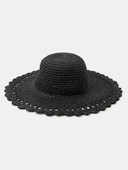Accessorize Black Crochet Floppy Hat - Image 2 of 2