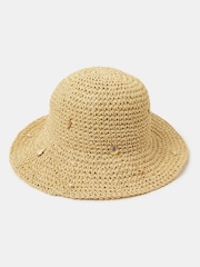 Accessorize Natural Charm Straw Bucket Hat - Image 2 of 2