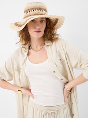 Accessorize Natural Crochet Floppy Hat - Image 2 of 3