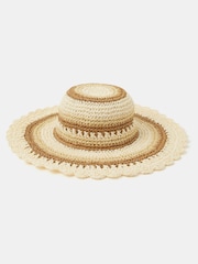 Accessorize Natural Crochet Floppy Hat - Image 3 of 3