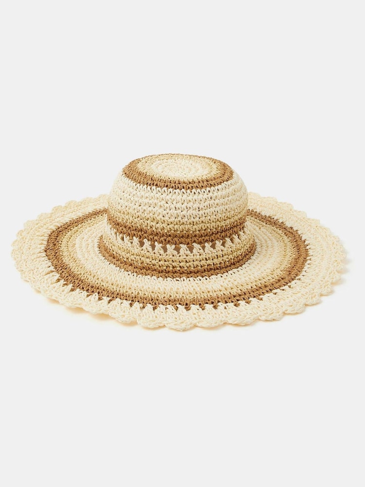 Accessorize Natural Crochet Floppy Hat - Image 3 of 3