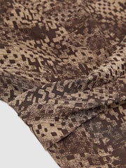 Reiss Brown Print Camie Draped-Detail Printed Midi Dress - Image 7 of 7