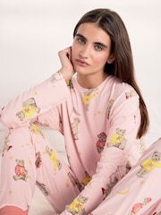 Chelsea Peers Pink Celestial Bear Print Long Pyjamas Set - Image 5 of 6