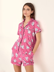 Chelsea Peers Pink Halloween Ghost Print Short Pyjamas Set - Image 2 of 5