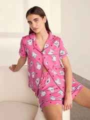 Chelsea Peers Pink Halloween Ghost Print Short Pyjamas Set - Image 5 of 5