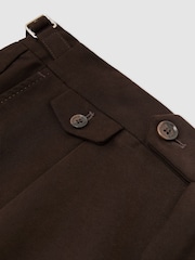 Reiss Chocolate Brown Dimmock Cotton-Blend Moleskin Tapered Trousers - Image 6 of 6