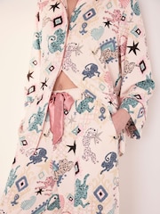 Chelsea Peers Natural Bohemian Leopard Print Long Pyjamas Set - Image 3 of 5