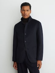 Chaqueta con cuello subido de mezcla de lana con costuras invisibles Becks de Reiss - Imagen 4 de 8