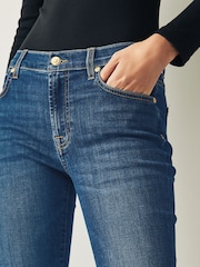 7 For All Mankind Dark Blue Bair Rinsed Bootcut Flare Jeans - Image 4 of 6