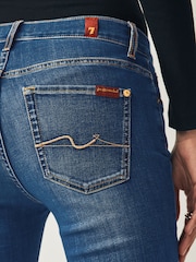 7 For All Mankind Dark Blue Bair Rinsed Bootcut Flare Jeans - Image 5 of 6