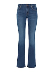 7 For All Mankind Dark Blue Bair Rinsed Bootcut Flare Jeans - Image 6 of 6