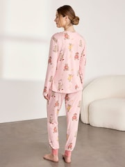 Chelsea Peers Pink Maternity Celestial Bear Print Long Pyjamas Set - Image 4 of 6