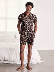 Chelsea Peers Blue Camo Leopard Print Short Pyjama Set - Image 2 of 6