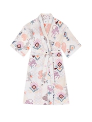 Chelsea Peers Natural Cotton Bohemian Leopard Print Kimono Dressing Gown - Image 8 of 8