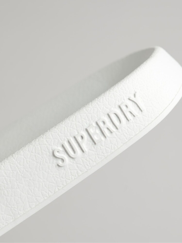 Superdry White Code Logo Pool Sliders - Image 1 of 4