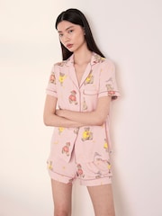Chelsea Peers Pink Celestial Bear Print Short Pyjamas Set - Image 2 of 5