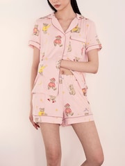 Chelsea Peers Pink Celestial Bear Print Short Pyjamas Set - Image 3 of 5