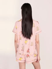Chelsea Peers Pink Celestial Bear Print Short Pyjamas Set - Image 4 of 5