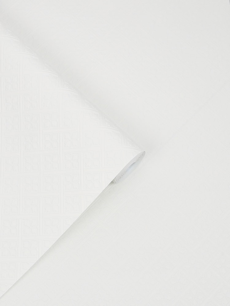 Laura Ashley White Mr Jones Paintable 10M Wallpaper - Image 3 of 3
