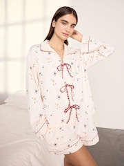 Chelsea Peers Natural Cotton Starlight Print Short Pyjama Set - Image 1 of 6