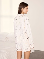 Chelsea Peers Natural Cotton Starlight Print Short Pyjama Set - Image 4 of 6