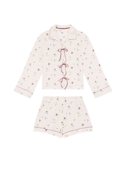 Chelsea Peers Natural Cotton Starlight Print Short Pyjama Set - Image 6 of 6