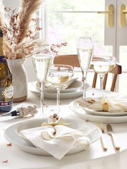 Set of 2 Gold Est In Wedding Champagne Coupe Glasses - Image 4 of 6