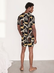 Chelsea Peers Starry Leopard Print Short Pyjama Set - Afbeelding 4 van 6