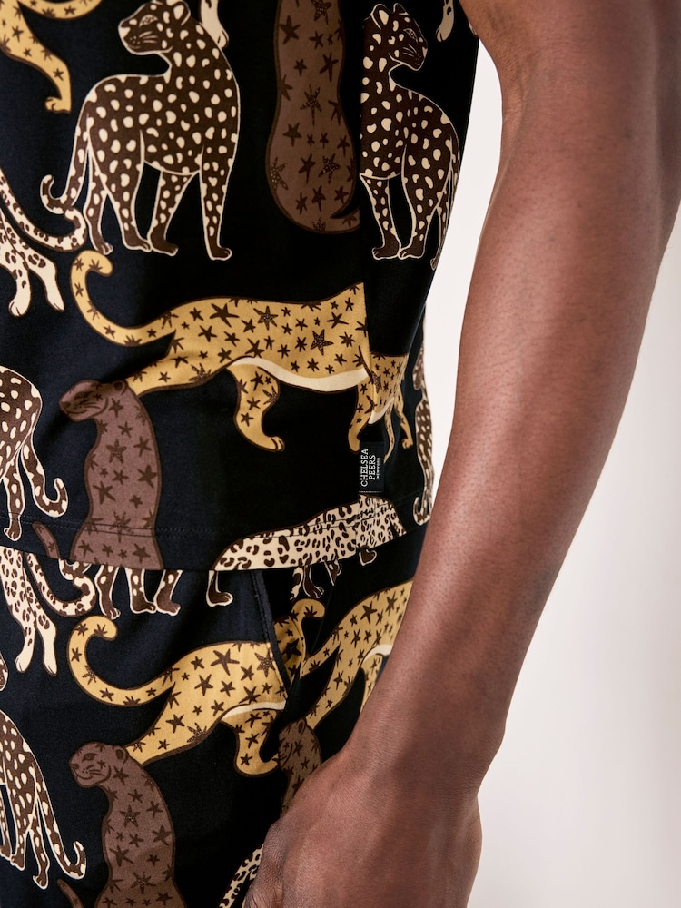 Chelsea Peers Starry Leopard Print Short Pyjama Set - Afbeelding 6 van 6