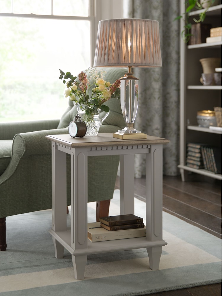 Laura Ashley Pale French Grey Hanover Side Table - Image 1 of 5