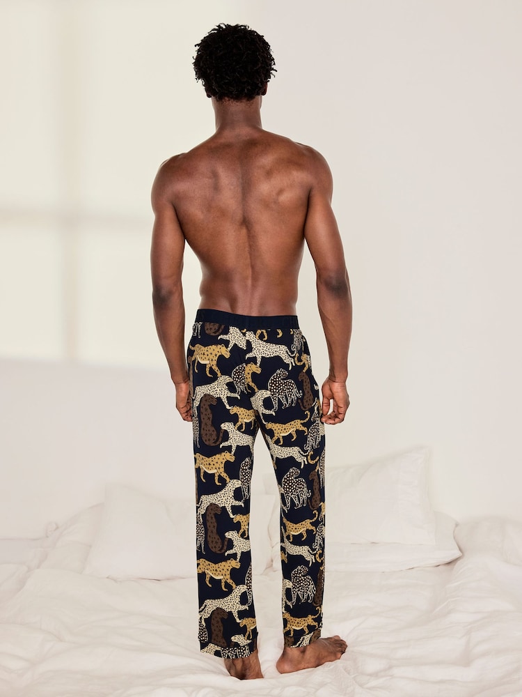 Chelsea Peers Starry Leopard Print Long Pyjama Bottoms - Afbeelding 2 van 5