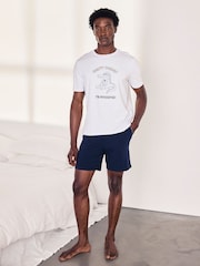 Chelsea Peers White Cotton Embroidered Can't Today I'm Swamped Short Pyjama Set - Image 5 of 6