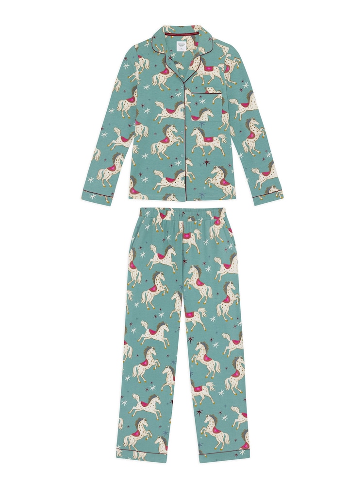 Conjunto de piyama larga de algodón con estampado de carrusel de caballos de Chelsea Peers - Imagen 7 de 7 Conjunto de piyama larga de algodón con estampado de carrusel de caballos de Chelsea Peers - Imagen 7 de 7