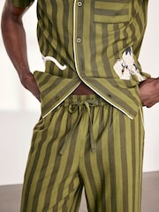 Chelsea Peers pyjama long en coton brodé à rayures Bison Ensemble - Image 3 de 7