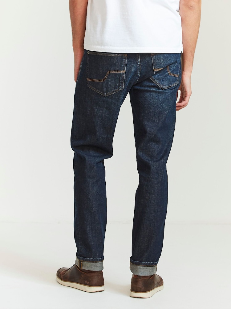 FatFace Dark Blue Vintage Wash Denim Slim Jeans - Image 2 of 4