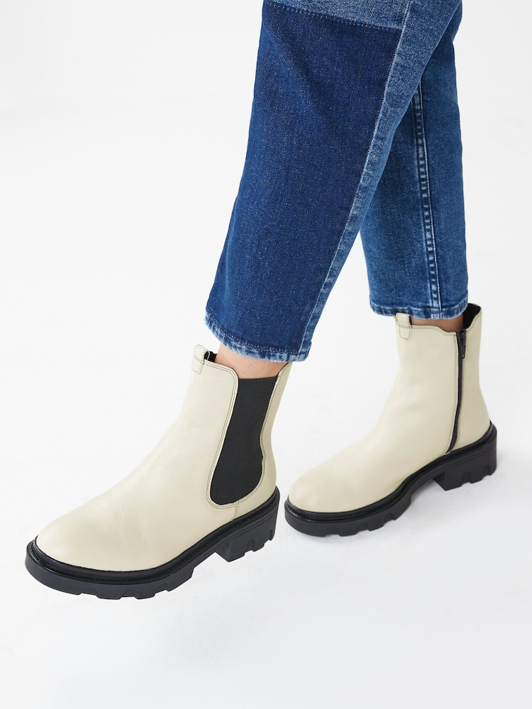 White Regular/Wide Fit Forever Comfort® Chunky Chelsea Boots - Image 1 of 8 White Regular/Wide Fit Forever Comfort® Chunky Chelsea Boots - Image 1 of 8