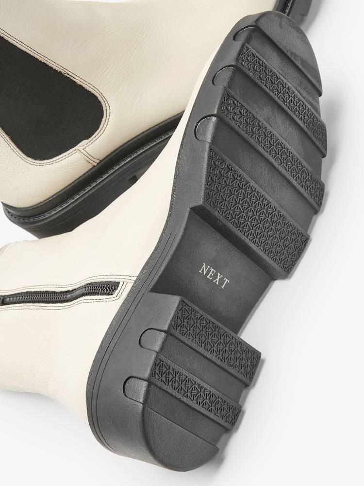 White Regular/Wide Fit Forever Comfort® Chunky Chelsea Boots - Image 8 of 8 White Regular/Wide Fit Forever Comfort® Chunky Chelsea Boots - Image 8 of 8