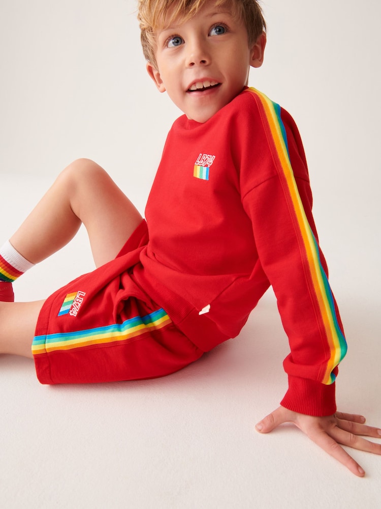 Rot, Regenbogen - Little Bird By Jools Oliver – Sweat-Oberteil und Shorts im Set aus 100 % Baumwolle - Bild 1 von 14