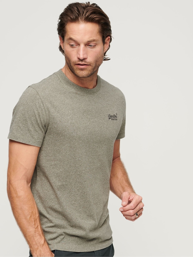 Superdry Dark Grey Vintage Logo Cap Sleeve T-Shirt - Image 1 of 6