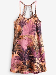 Purple/Orange Floral Cotton Slip Nightie - Image 6 of 6
