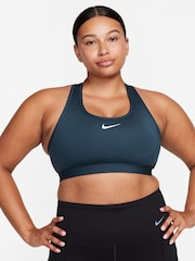Nike Green Swoosh Medium Support Padded Sports Bra - Image 3 of 6