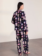 Chelsea Peers Blue Petite Halloween Fortune Teller Print Long Pyjama Set - Image 4 of 5