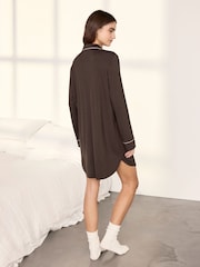 Chelsea Peers Brown TENCEL™ Modal Nightshirt - Image 4 of 6